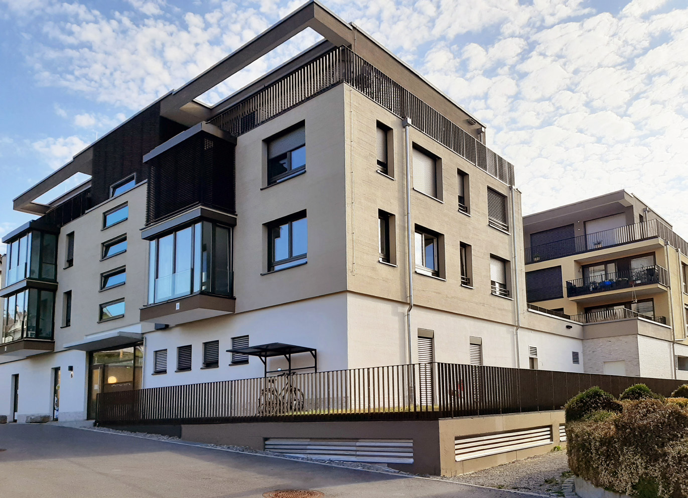 Mehrfamilienhäuser der neuen Ortsmitte in Abstatt