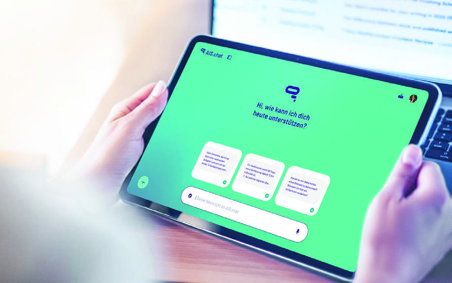 AIS.chat auf einem Tablet