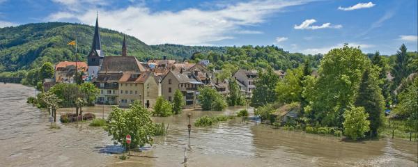 Hochwasserschutz ist wichtig für Baden-Württemberg - Hier: Hochwasser in Neckargemünd