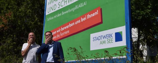 Eine Plakatkampagne der Stadtwerke am See zur Fachkräftegewinnung