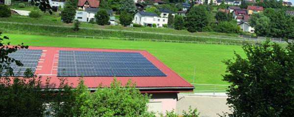 Sportanlage der Sportvereinigung Schefflenz mit Photovoltaikanlage