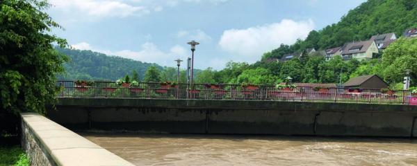 Hochwasser am Kocher in Niedernhall 2024